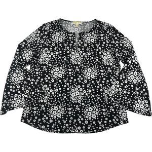 Michael Kors - Women's Black / White Flower Blouse - Size: Large